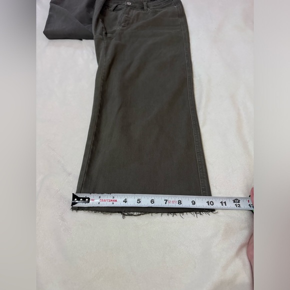 Judy Blue JB88734 High Waist Control Top Olive Green Fray Hem Crop Wide Leg 9/29 - Picture 7 of 15